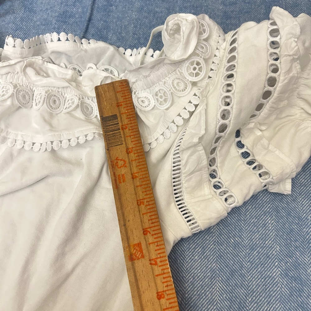 Lilly Pulitzer White Puff Sleeve Ruffled Blouse - Picture 7 of 7